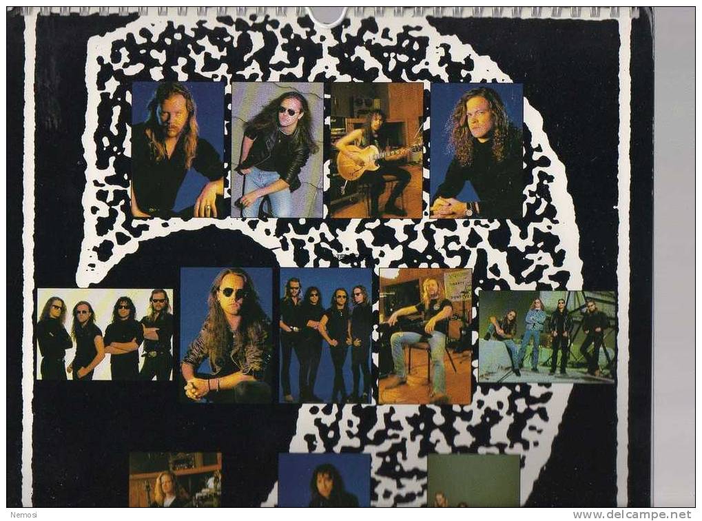 CALENDRIER - 1992 - METALLICA - 12 Posters - Objets Dérivés