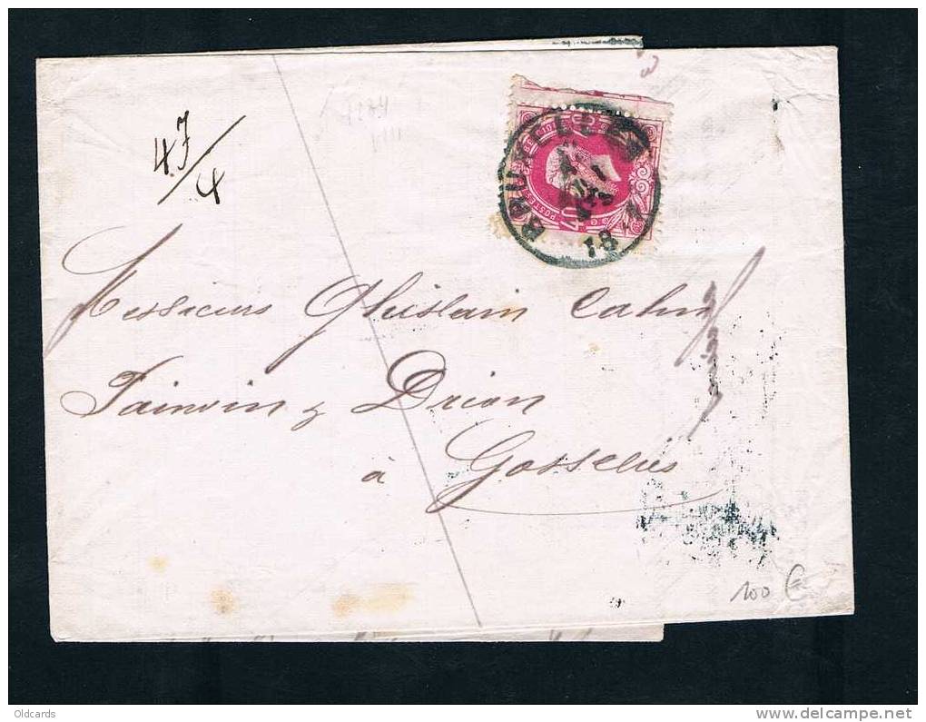 Belgique 1874 Lettre En Quadruple Port Affr. N°34 De Bruxelles. - 1869-1883 Léopold II