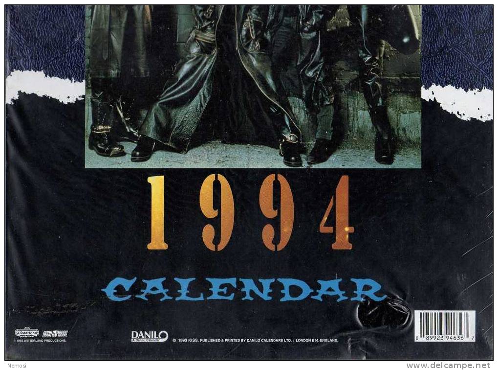 CALENDRIER - 1994 - KISS - 12 Posters - Objets Dérivés