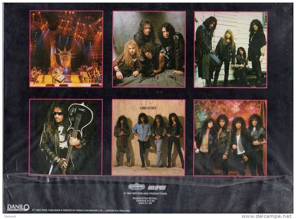 CALENDRIER - 1994 - KISS - 12 Posters - Objets Dérivés