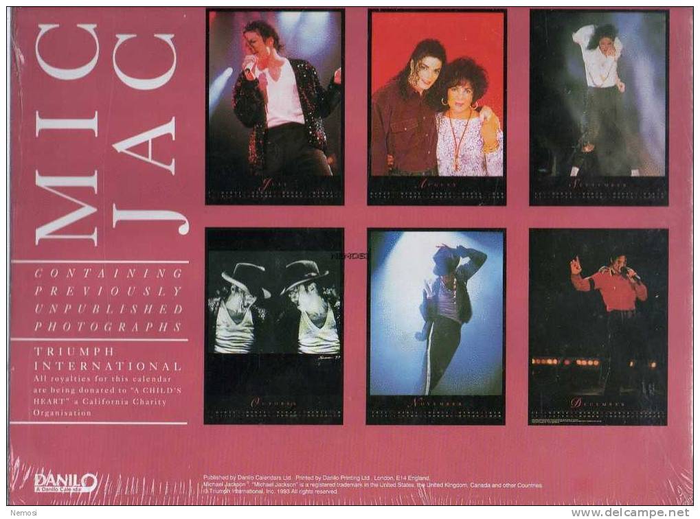 CALENDRIER - 1994 - Michael JACKSON - 12 Posters - Objets Dérivés