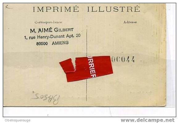 VERSO AIME GILBERT N ° 044  PERONNE UNE RUE DE LA VILLE AUCUNE INDICATION - Villers Bretonneux