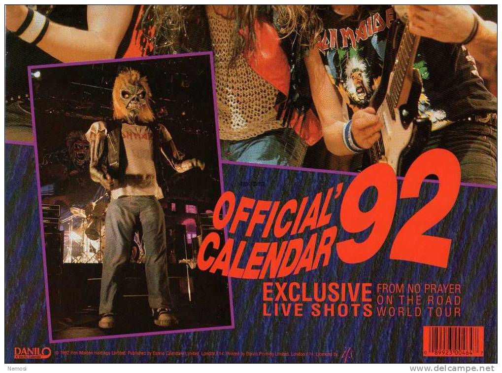 CALENDRIER - 1992 - IRON MAIDEN - 12 Posters - Objets Dérivés