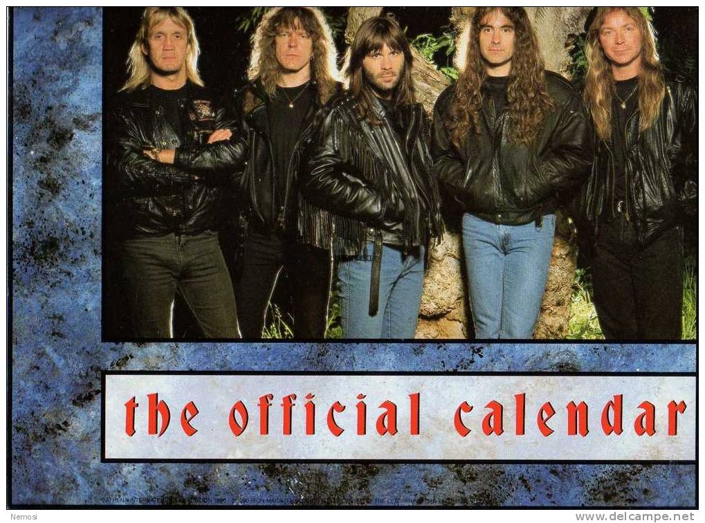 CALENDRIER - 1991 - IRON MAIDEN - 12 Posters - Objets Dérivés