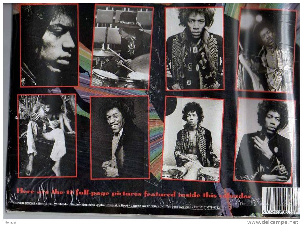 CALENDRIER - 1997 - Jimi HENDRIX - 12 Posters - Objets Dérivés