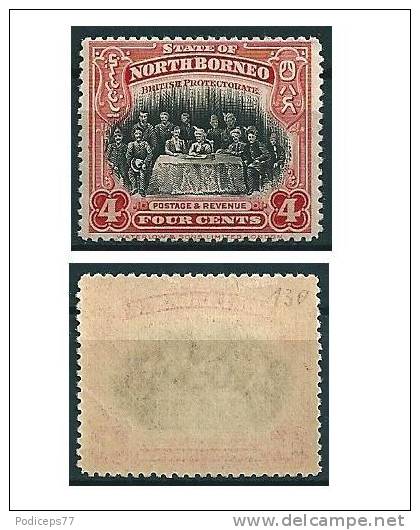 Nordborneo 1909 Versammlung 4  C  (Z 14) )  Mi-Nr.130 Falz * / MH - North Borneo (...-1963)