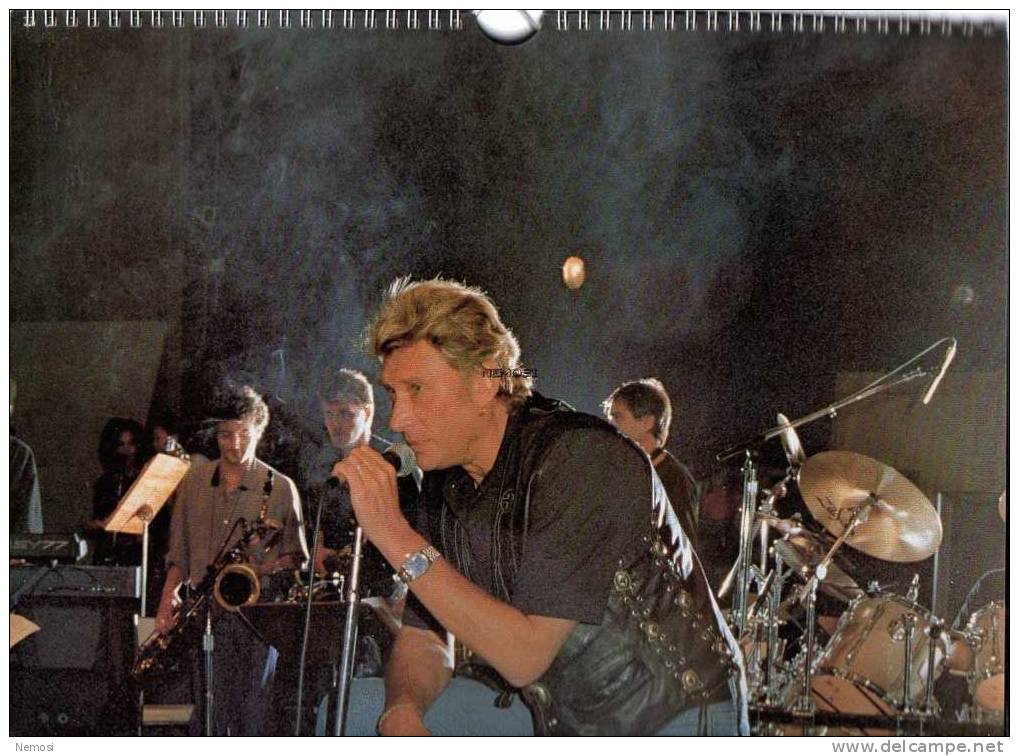 CALENDRIER - 1992 - Johnny HALLYDAY - 12 Posters - Objets Dérivés