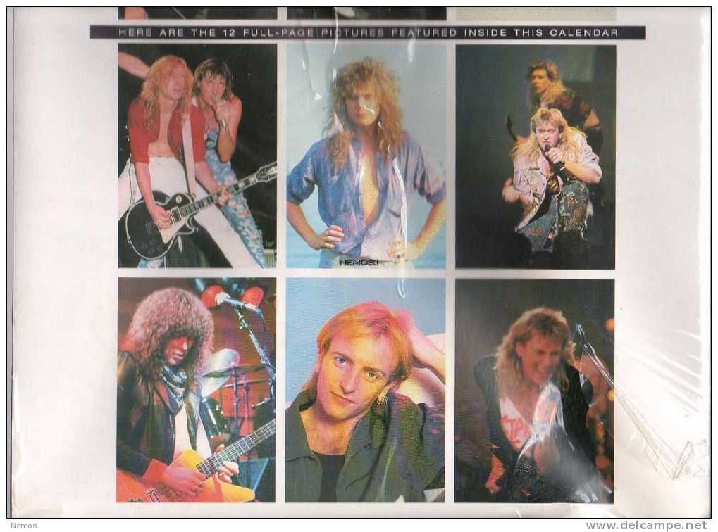 CALENDRIER - 1992 - DEF LEPPARD - 12 Posters - Objets Dérivés