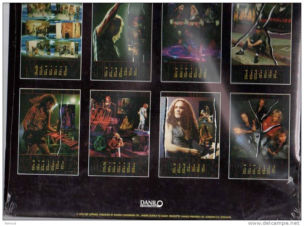 CALENDRIER - 1994 - DEF LEPPARD - 12 Posters - Objets Dérivés