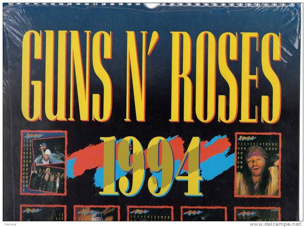 CALENDRIER - 1994 - GUINS´N´ROSES - 12 Posters - Objets Dérivés