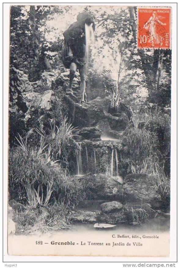 (RECTO/VERSO)  GRENOBLE EN 1913 - LE TORRENT AU JARDIN DE VILLE - SUPERBE CARTE - Grenoble