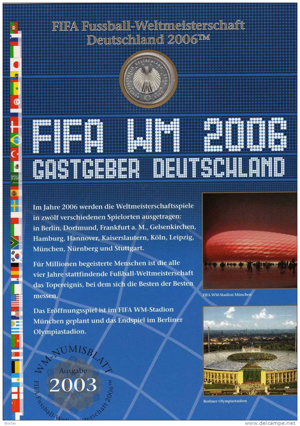 Numisblatt 25 Fussball-WM 2006 Deutschland Mit 2324/8 10-Block SST 36€ Fußball-Set From Germany - Autres & Non Classés