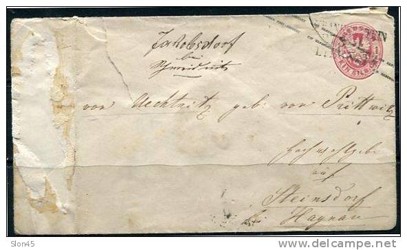 Germany Prussia 1862 Cover  Damaged - Enteros Postales