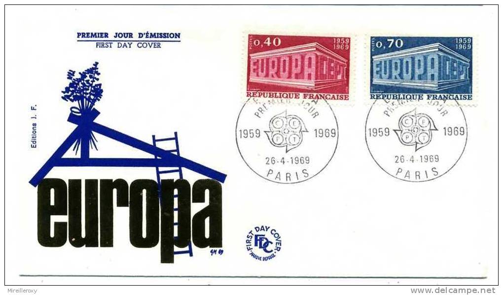EUROPA 1969  / OBLITERATION PREMIER JOUR / PARIS 1969 / IO ANN CONFERENCE EUROPEENNE DES POSTES ET TELECOMMUNICATIONS - 1969