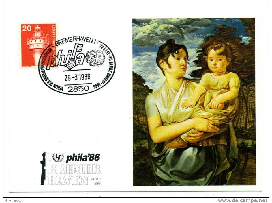 UNICEF / 40 ANNIVERSAIRE / OBLITERATION TEMPORAIRE PHILA 86  BREMERHAVEN 1986 - UNICEF