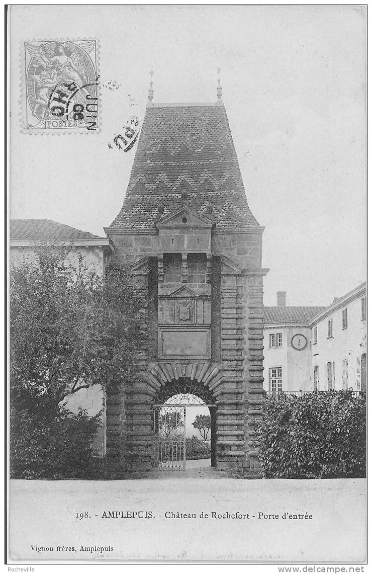 69-AMPLEPUIS- Château De Rochefort-Porte D´entrée- CPA 1906 - Amplepuis