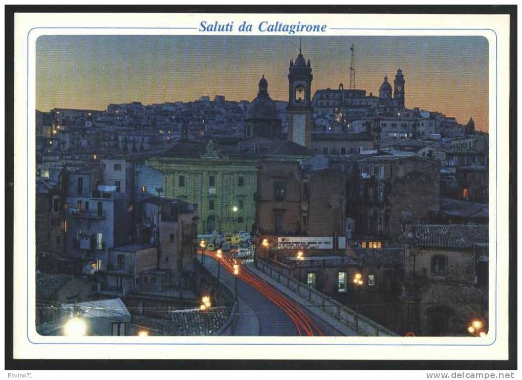 CALTAGIRONE (CT)  NOTTURNO VISTO DAL PONTE - Catania