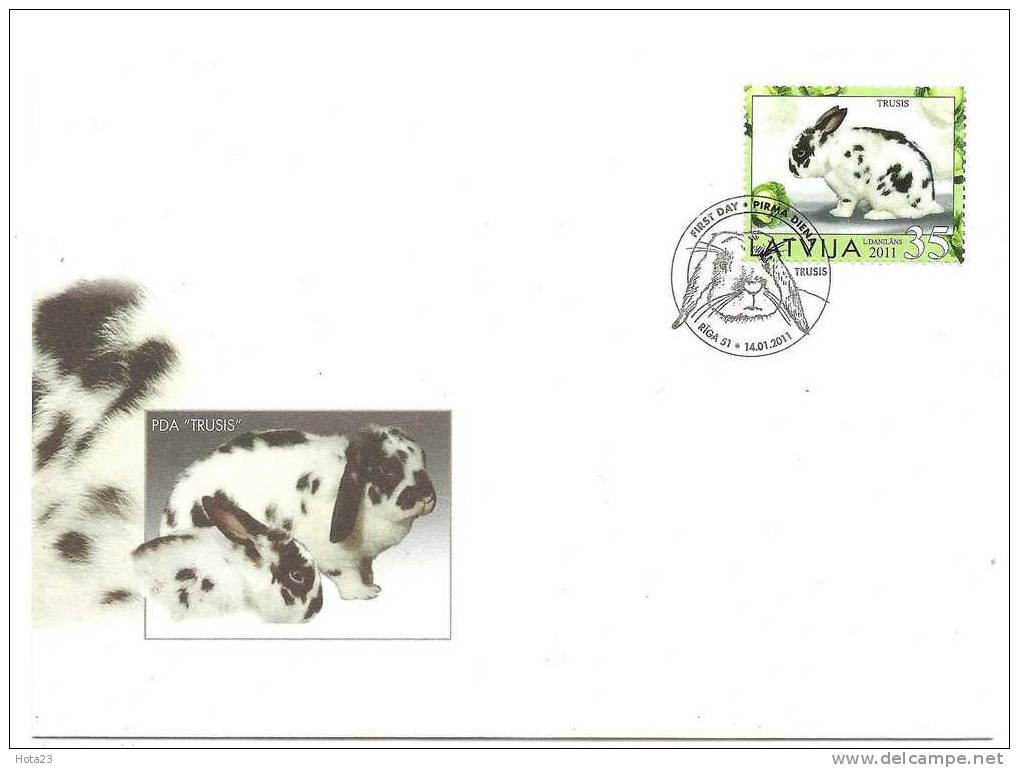 2011  Latvia Lettland Lettonie Rabbit Stamp 2011 - MNH  FDC - Rabbits