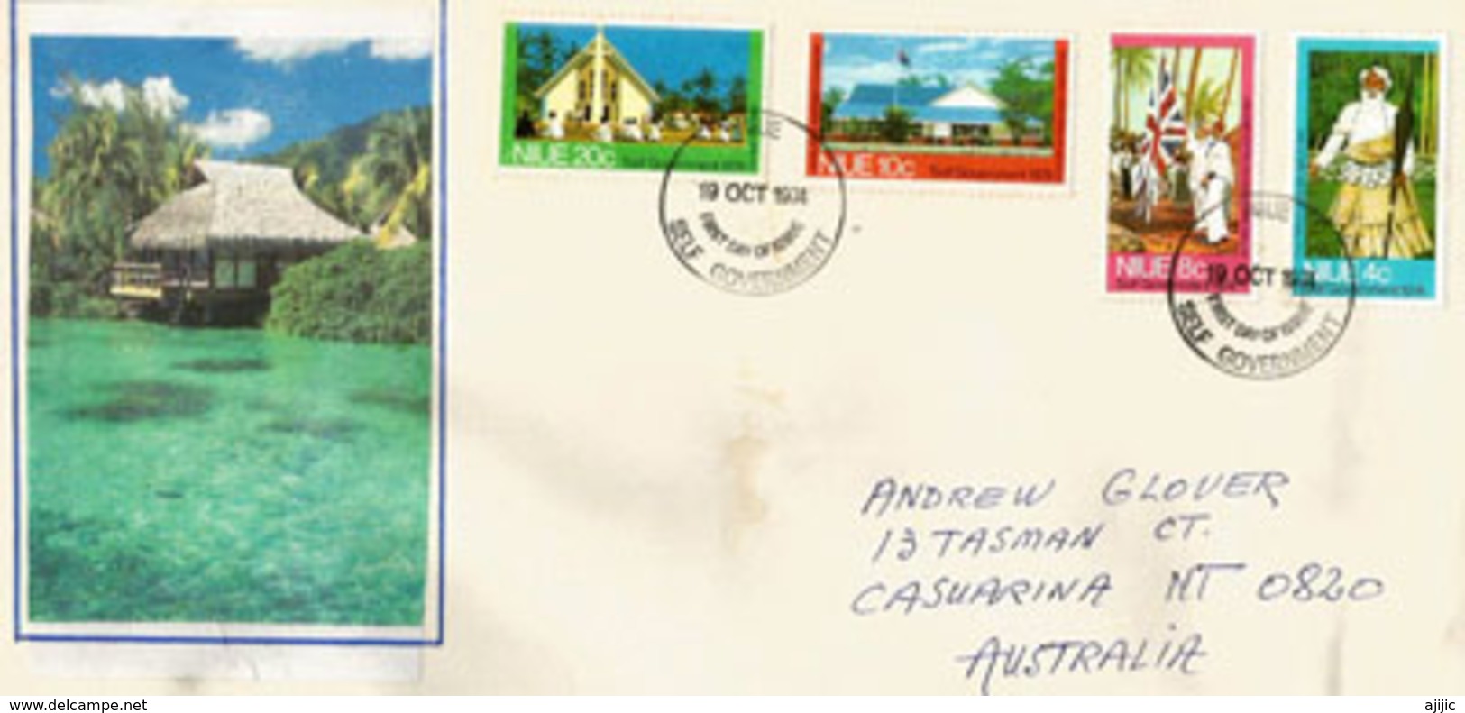Roi Fata-a-iki De Niue. Lettre FDC 1974 Adressée En Australie - Niue