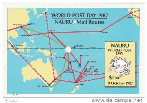 Nauru-1987 World Post Day MS MNH - Nauru