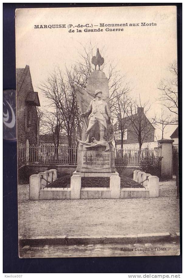 Cpa  MARQUISE MONUMENT AUX MORTS  De La Grande Guerre - Marquise