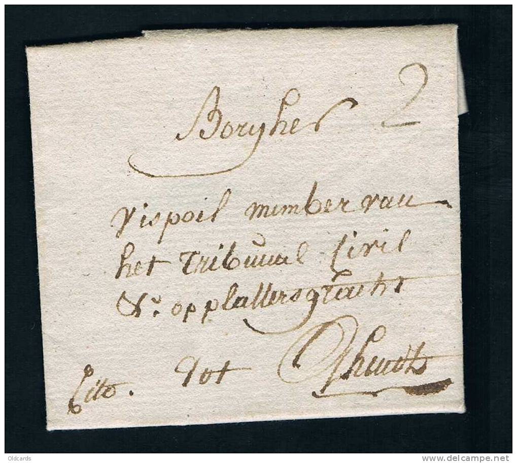 Belgique Précurseur 1798 Lettre Lac De Grammont Port 2 . - 1794-1814 (Période Française)