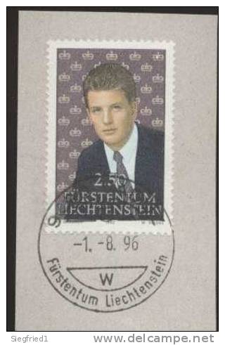 Liechtenstein Gestempelt Briefstücke 1053 Erbprinz - Oblitérés