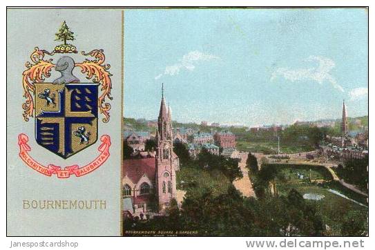 WITH TOWN CREST - Bournemouth Square & Gardens From Mont Dore - Dorset - Bournemouth (a Partire Dal 1972)