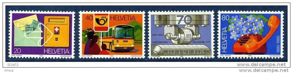 SUISSE.1980.SERIE PTT.YVERT  N°1110-1113 - Unused Stamps