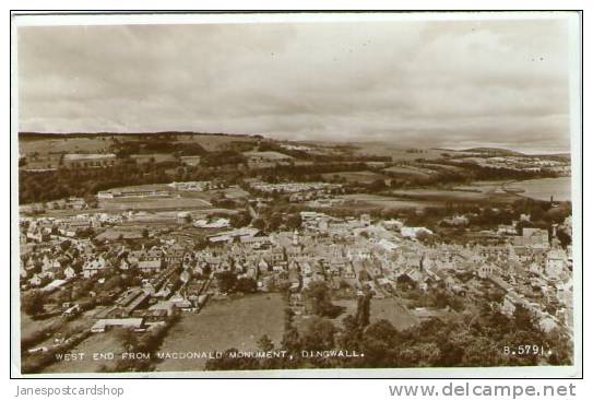 REAL PHOTO PCd - DINGWALL West End From Macdonald Monument. - ROSS & CROMARTY - Ross & Cromarty