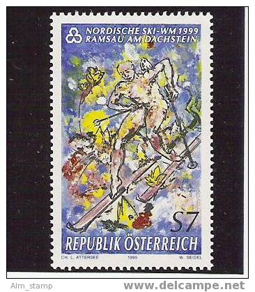 1999 Austria  Yv 2101  Mi. 2272 ** MNH   Nordische Ski-Weltmeisterschaften, Ramsau Am Dachstein. - Unused Stamps