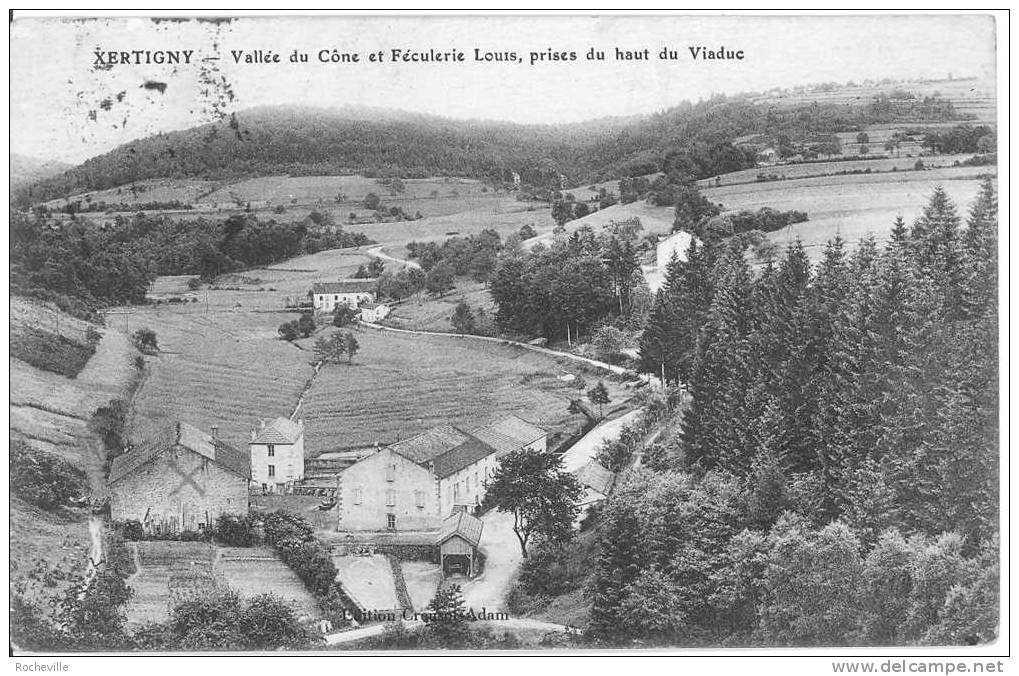 88-XERTIGNY-Vallée Du Cône Et Féculerie Louis, Prises Du Haut Du Viaduc-CPA - Xertigny