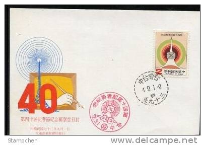FDC 1983 40th Journalism Day Stamp Media Press TV Broadcasting - Other & Unclassified