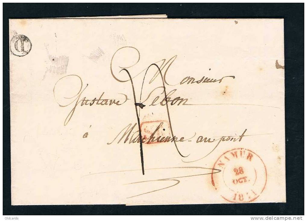 Belgique Précurseur 1841 Lettre Avec Càd NAMUR + Boîte D De Lustin. - 1830-1849 (Belgique Indépendante)