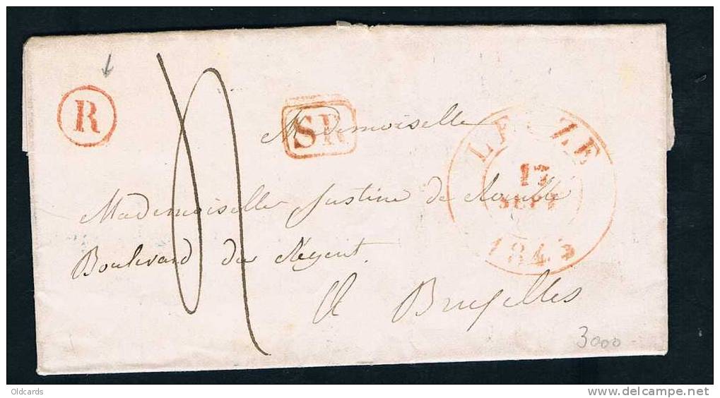 Belgique Précurseur 1845 Lettre Avec Càd LEUZE + Boîte R De Blicquy. - 1830-1849 (Belgique Indépendante)