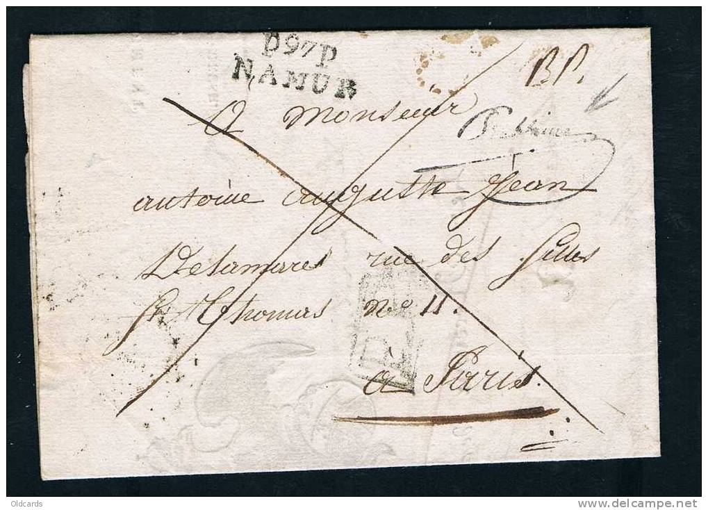Belgique Précurseur 1809 Lettre Avec Marque P97P/NAMUR + Conheseing Au Tampon. RR - 1794-1814 (Periodo Francese)