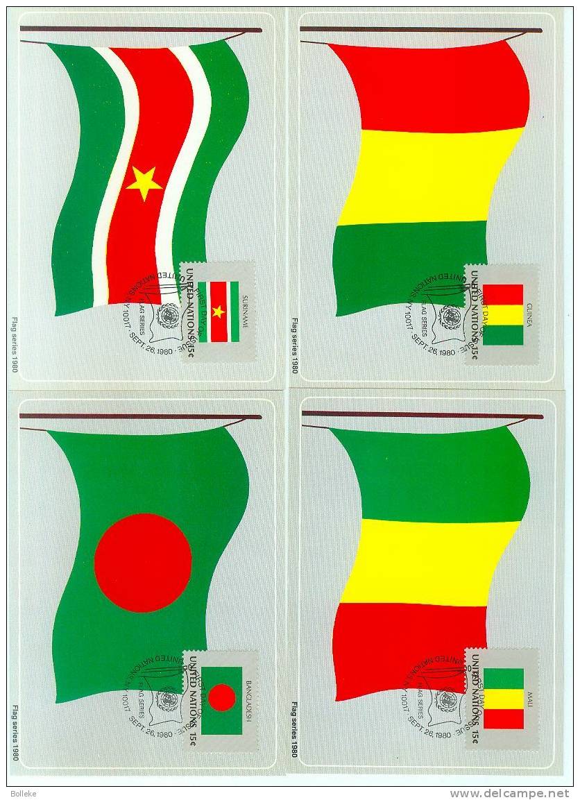 Drapeaux - Nations Unies  - 16 Cartes Maximum De 1980 - Covers