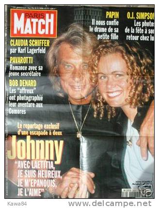AFFICHE Johnny Hallyday / Laeticia " Paris Match " - Plakate & Poster