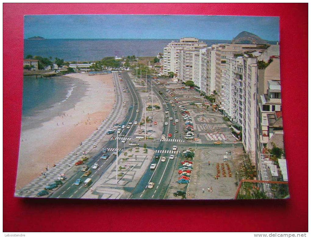 CPM-BRESIL-BRASIL-RIO DE JANEIRO-VISTA PARCIAL DE COPACABANA,POSTO  SEIS-VOITURE-3 PHOTOS-VOYAGEE 1973-ETAT MOYEN / PLIS - Copacabana