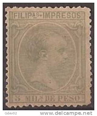 FLPN90-3L926.FILIPINA S ESPAÑOLA.Alfonso Xlll.1891/3. (Ed 90**) Con Charnela.MAGNIFICO - Philippines