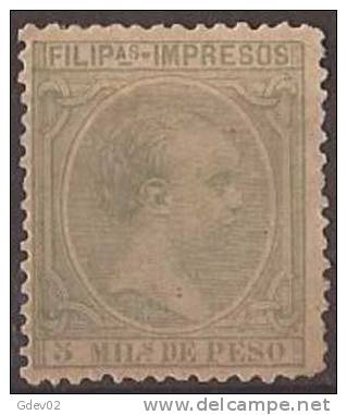FLPN90-L3926TAN.FILIPINAS  ESPAÑOLA.Alfonso Xlll.1891/3. (Ed 90**) Con Charnela.MAGNIFICO - Neufs