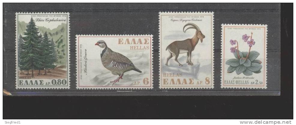 Griechenland ** 1049-1052 Artenschutz - Unused Stamps