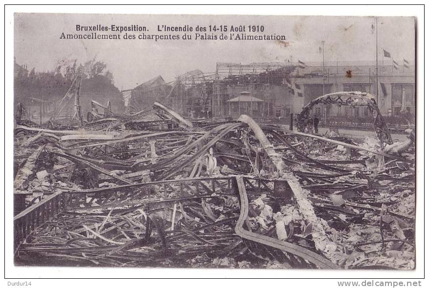 BRUXELLES  ( Belgique) Incendie Des 14-15 Août 1910.................( Carte En Bon état.....) - Feesten En Evenementen