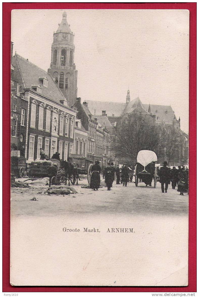 Arnhem.- Groote Markt.   Attelages, Animation. 2 Scans. - Arnhem