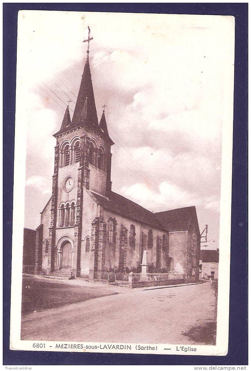 CPA 72 SARTHE No6801 MEZIERES SOUS LAVARDIN L'EGLISE MORE CHEAP FRANCE LISTED FOR SALE - Altri & Non Classificati