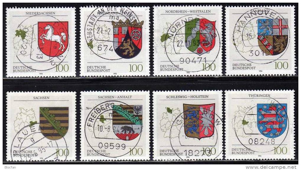 Geschenk-Buch Wappen 1994 Deutschland plus 3 Serien o 38€ Bayern Berlin Hamburg Sachsen Saar Baden Hessen Schleswig NRW