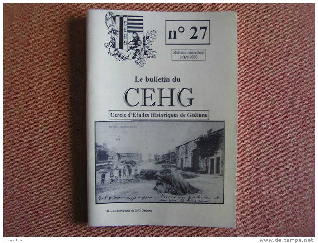 CEHG Historiques De Gedinne N° 27 Bourseigne Vieille Vencimont Willerzie - Belgien