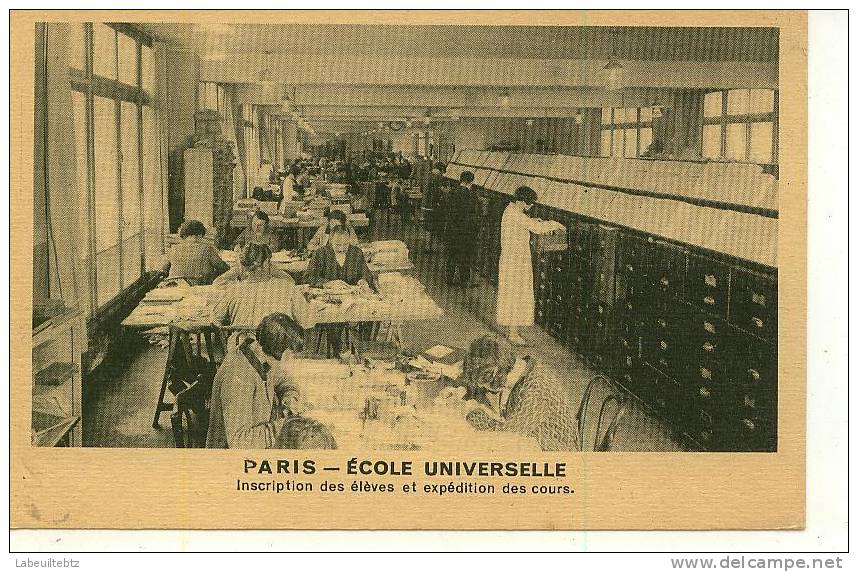 ECOLE UNIVERSELLE - Inscription & Expédition Des Cours - Bld Exelmans Paris XVI ème 16 ème  PRIX FIXE - Enseignement, Ecoles Et Universités