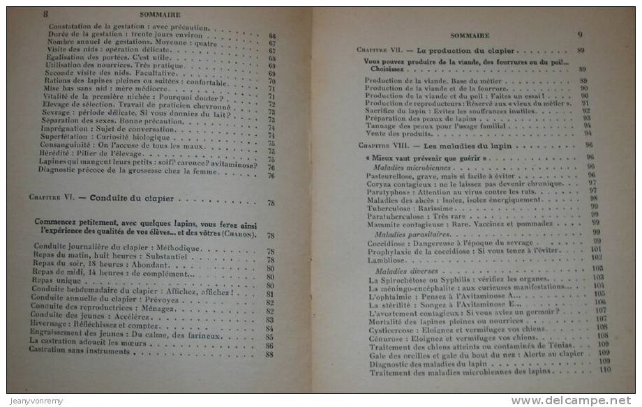 L´élevage Moderne Du Lapin Et 94 Consultations Utiles - Par G. Lissot - 1960. - Animales