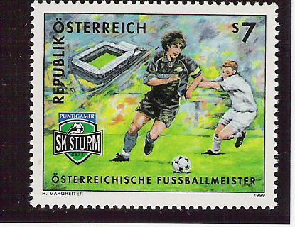 1999 Austria  Yv 2105  Mi. 2278** MNH Österreichischer Fußballmeister 1998: SK Puntigamer Sturm Graz. - Ungebraucht